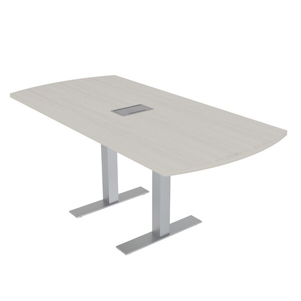 33.5 in W, 69.5 in L, 29 in H, Engineered Wood Top, Ivory
